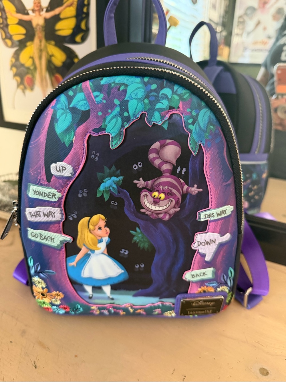 Disney Purple & Teal Alice in Wonderland with disappearing cheshire cat